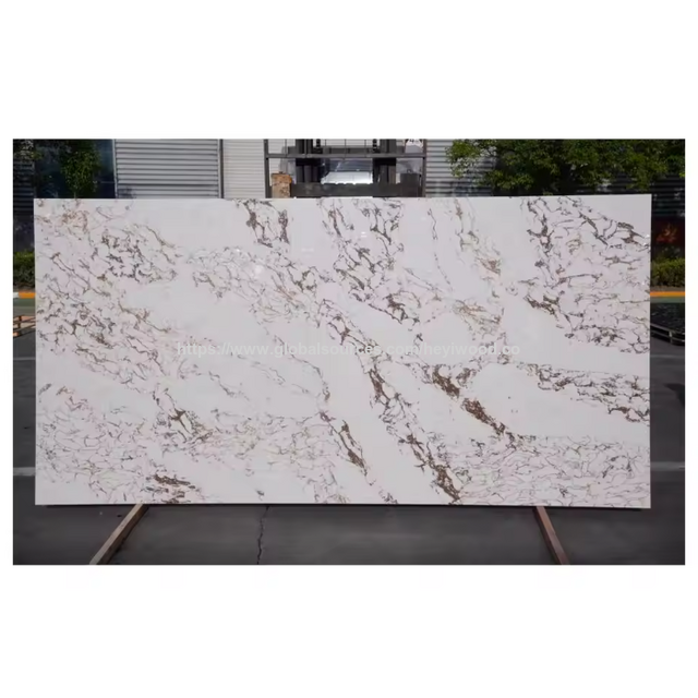 Venta Caliente Diseño Moderno Tablero de Cuarzo Blanco Pulido Losas de Piedra Artificial para Encimera de Cocina para Uso Doméstico