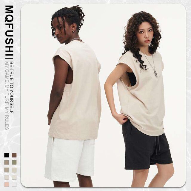Hochwertiges 100% Baumwolle Oversize 270GSM gekämmtes High Street Tanktop Lockerer Schnitt Unisex Einfarbige Tanks Versandbereit