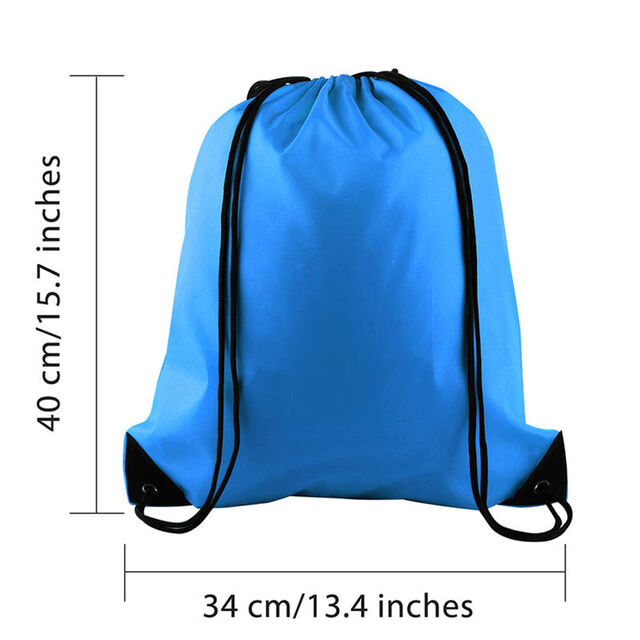 Sac Écologique Personnalisé d'Usine, Sac de Courses en Nylon, Polyester Recyclé, Sac Bleu Pliable en Polyester avec Cordon de Serrage et Votre Propre Logo