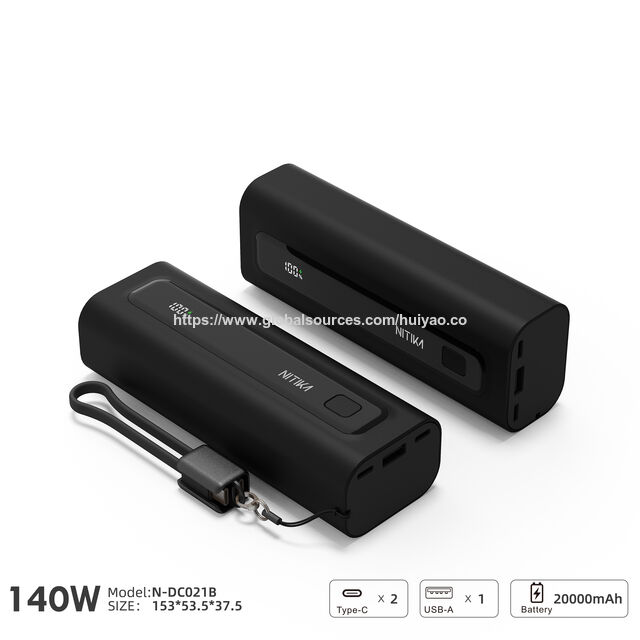 N-DC021B Batterie Externe PD 100W 20000mAh, Chargeur Portable Haute Vitesse pour Ordinateur Portable