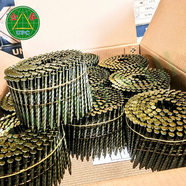 Hochwertige 1-1/4-Zoll-Coilnägel in großen Mengen mit glattem Schaft und langlebigem, geriffeltem Kopf für Paletten, gut geeignet für Nagelgeräte aus Vietnam