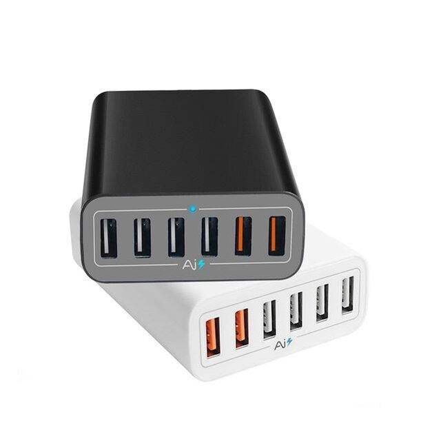 شاحن ذكي عابر للحدود PD120W متدرج ثنائي USB & ثنائي النوع C متعدد المنافذ 5V2A محول طاقة يتميز بوظيفة PD 3.0
