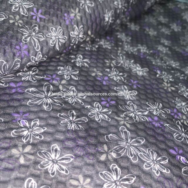 Tissu imprimé seersucker T/C