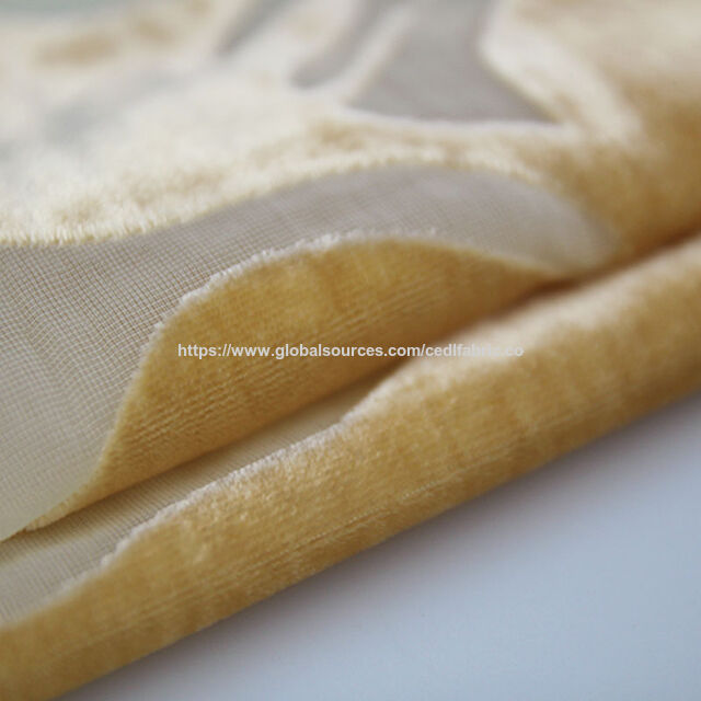 Tissu de Velours de Soie Mélangé Nylon-Viscose Lustré Haut de Gamme avec Motif Dévore Premium pour Robes de Soirée Chics et Vêtements de Mode