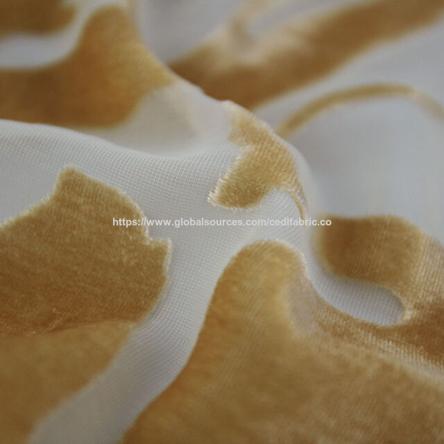 Tissu de Velours de Soie Mélangé Nylon-Viscose Lustré Haut de Gamme avec Motif Dévore Premium pour Robes de Soirée Chics et Vêtements de Mode