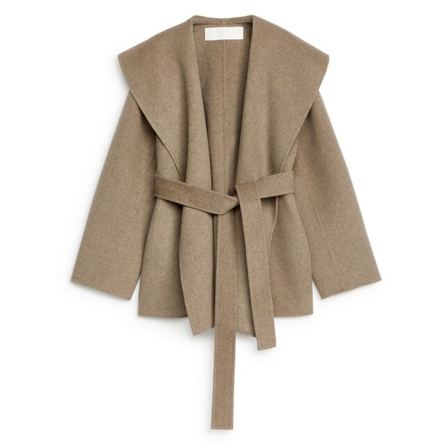 Abrigo de Lana de Doble Cara con Cachemira y Lana para Invierno al por Mayor con Logo de Marca, Ajuste MID con Cuerda y Cierre Abierto para Mujer