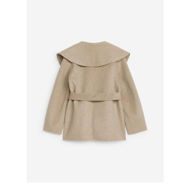 Abrigo de Lana de Doble Cara con Cachemira y Lana para Invierno al por Mayor con Logo de Marca, Ajuste MID con Cuerda y Cierre Abierto para Mujer