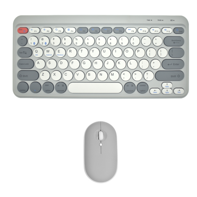 Ensemble Clavier et Souris Bluetooth sans Fil (2.4G USB + Double BT), Kit Clavier et Souris Rechargeables, Claviers et Souris Silencieux et Fins