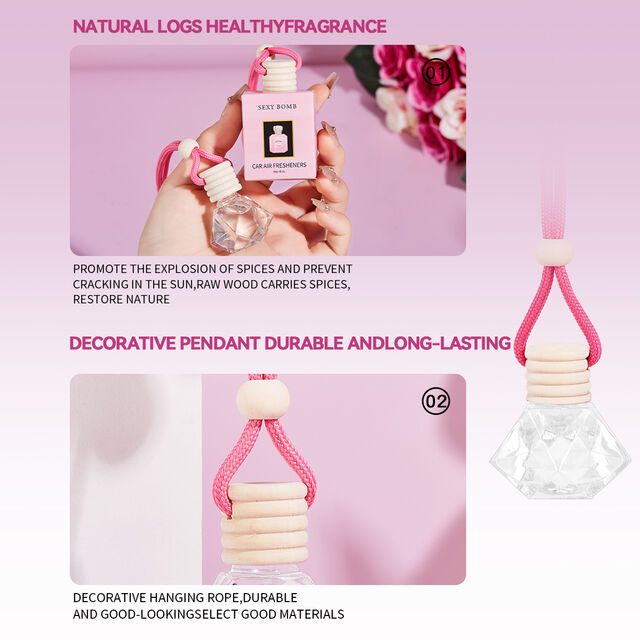 Parfum d'ambiance liquide pour voiture, directement de l'usine, aromathérapie suspendue longue durée, quatre parfums, désodorisant portable léger à suspendre