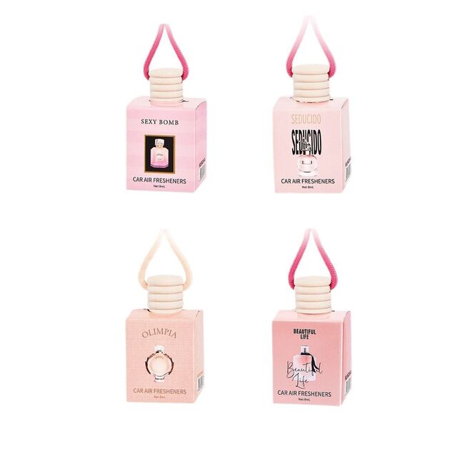 Parfum d'ambiance liquide pour voiture, directement de l'usine, aromathérapie suspendue longue durée, quatre parfums, désodorisant portable léger à suspendre