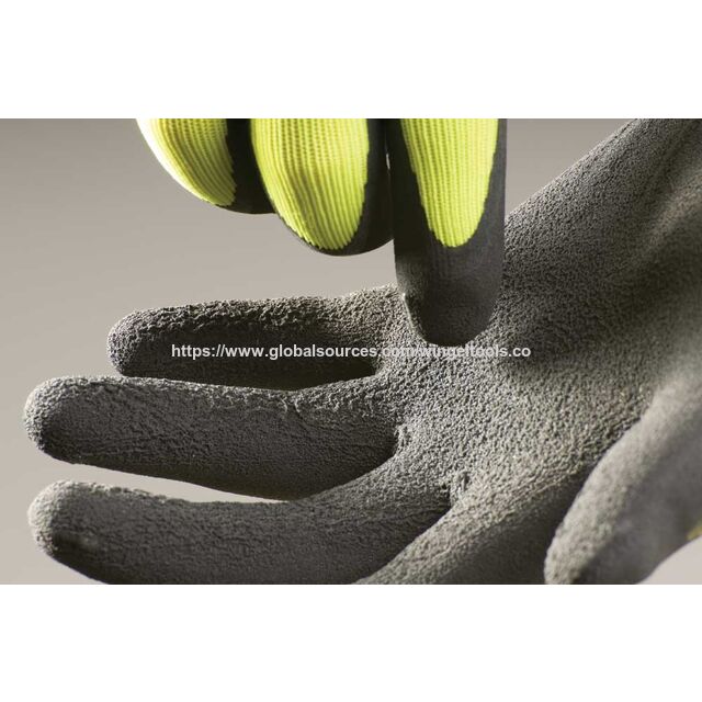 Beliebter Modell-Sicherheitshandschuh/Gartenhandschuh mit blau beschichteter Schaumlatex-Handfläche und strapazierfähigem schwarzem Polyesterfutter