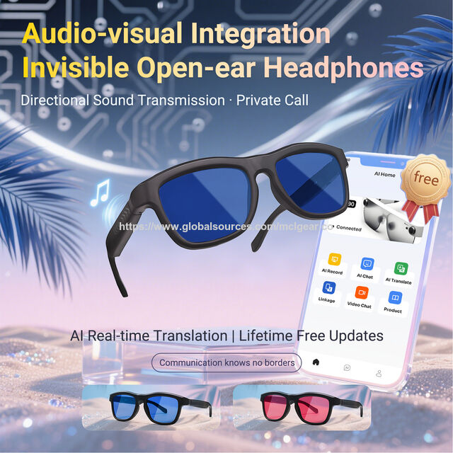 Electrochrome Intelligente Sonnenbrille UV400 im Großhandel mit KI-Übersetzung, Geeignet für Männer und Frauen, Musikbrille