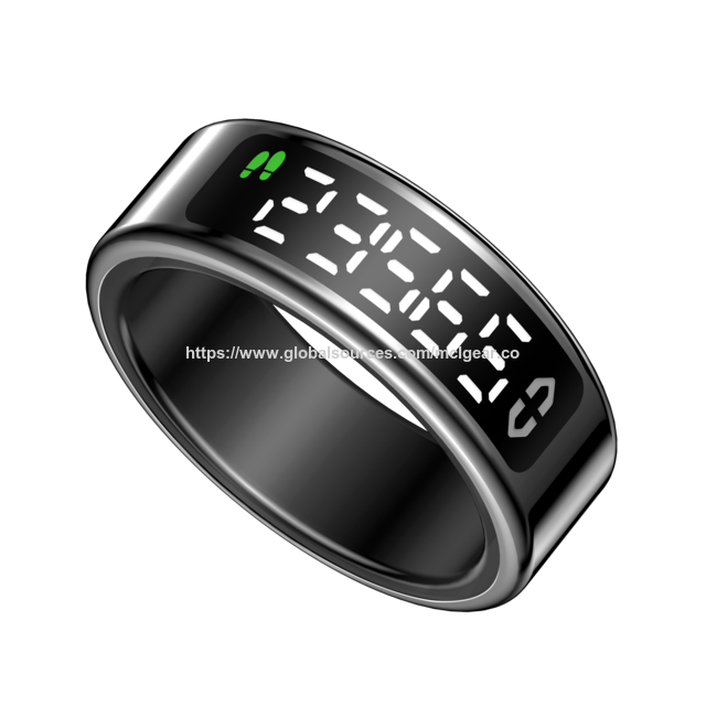 Bague intelligente Bluetooth à commande gestuelle avec suivi de la santé, surveillance de l'oxygène sanguin, balayage gestuel et alertes d'appels vidéo