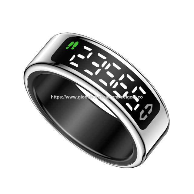 Bague intelligente Bluetooth à commande gestuelle avec suivi de la santé, surveillance de l'oxygène sanguin, balayage gestuel et alertes d'appels vidéo