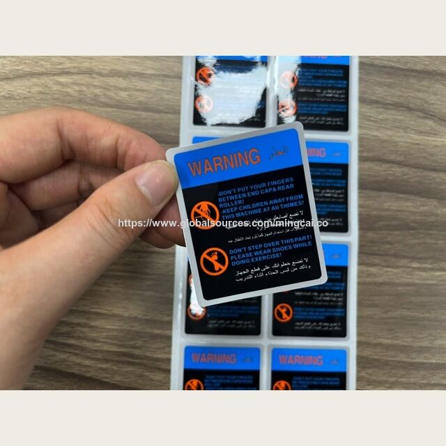 Stiker Perekat PET Translusen dengan Perekat Akrilik Permanen untuk Peringatan Peralatan Industri, Sesuai dengan ROHS