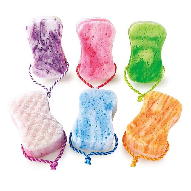 Prix Promotionnel Faible MOQ Éponges de Bain en Forme de Fruits pour Enfants, Exfoliantes pour le Corps, Éponge Luffa Douce pour Bébé