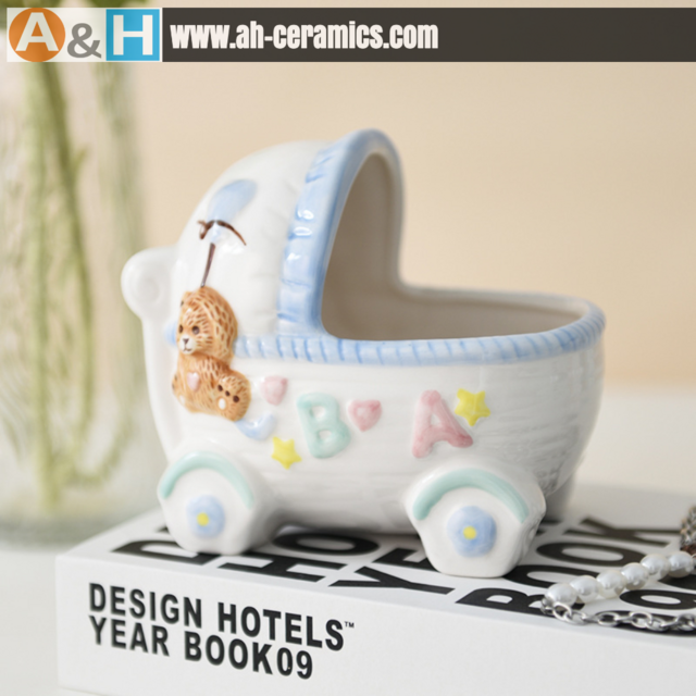 Caixa de Armazenamento para Hamster, Acessório para Pequenos Animais de Estimação, Cesto de Carrinho de Bebê de Cerâmica, Recipiente de Armazenamento Multiuso, Detalhe de Decoração para Casa, Presente Bonito