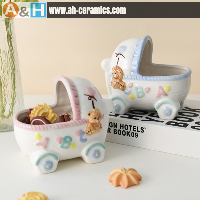 Caixa de Armazenamento para Hamster, Acessório para Pequenos Animais de Estimação, Cesto de Carrinho de Bebê de Cerâmica, Recipiente de Armazenamento Multiuso, Detalhe de Decoração para Casa, Presente Bonito