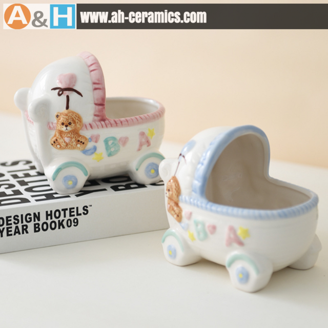 Caixa de Armazenamento para Hamster, Acessório para Pequenos Animais de Estimação, Cesto de Carrinho de Bebê de Cerâmica, Recipiente de Armazenamento Multiuso, Detalhe de Decoração para Casa, Presente Bonito