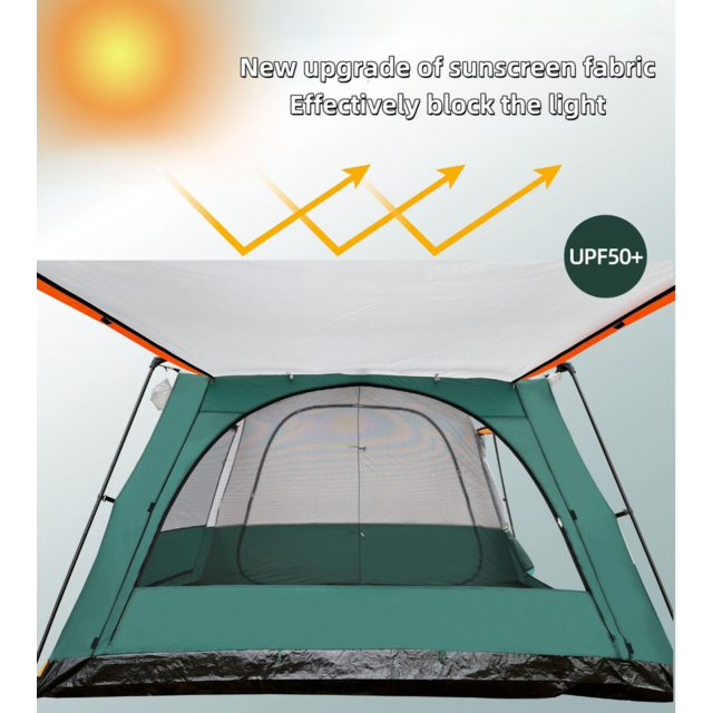 Barraca de cúpula impermeável de luxo para 10 pessoas, dois quartos e uma sala de estar com proteção solar, barraca de camping para exterior com alta demanda