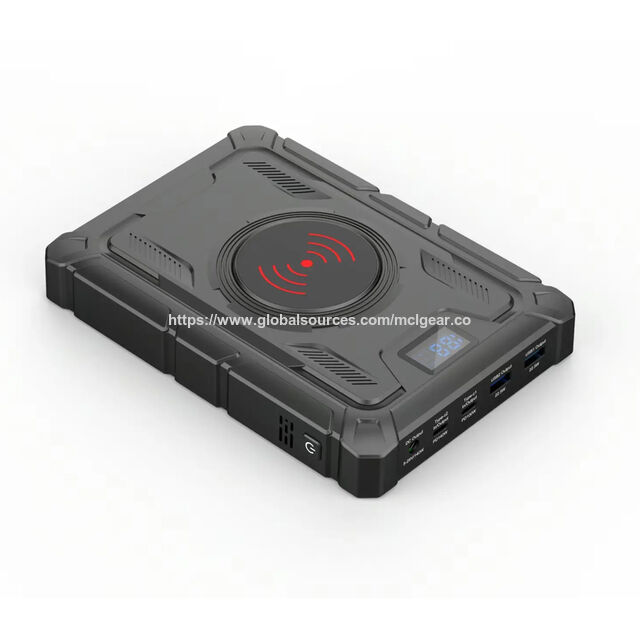 باور بانك شمسي حصري للاستخدام الخارجي 42000 مللي أمبير في الساعة PD140W مع شحن لاسلكي Qi، تعديل يدوي للجهد المستمر، شاشة ملونة TFT OEM