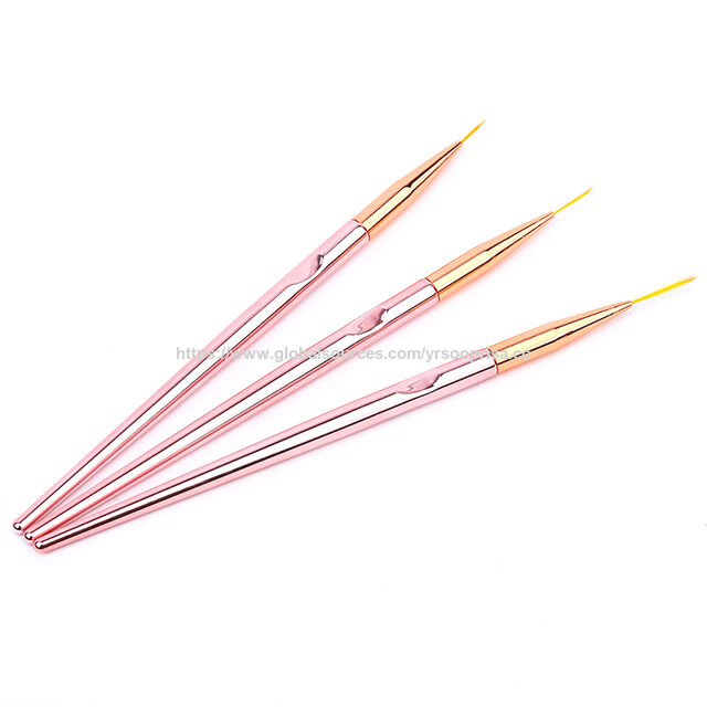 Set de 3 Pinceles para Nail Art: Liner, Pintura de Flores, Acrílico, Gel UV, Extensión y Construcción para Manicura y Dibujo