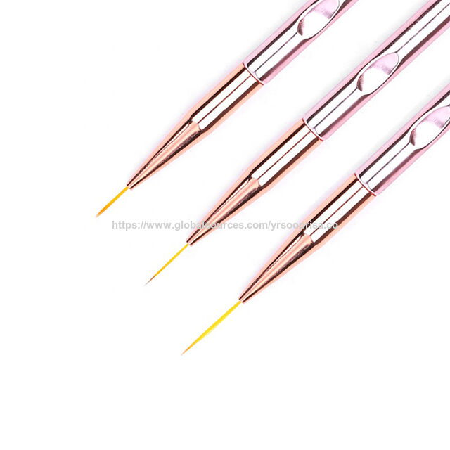 Set de 3 Pinceles para Nail Art: Liner, Pintura de Flores, Acrílico, Gel UV, Extensión y Construcción para Manicura y Dibujo