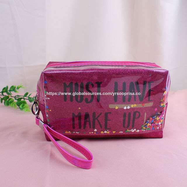 Bolsas de Cosméticos Impermeables PVC Lentejuelas Arena Movediza Láser Organizador de Viaje Caja de Maquillaje