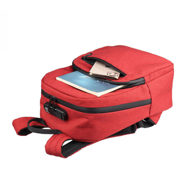 Bolsa de mão eletrônica pequena e inteligente com zíper inteligente, antifurto de metal, USB, mochila escolar antifurto para mulheres