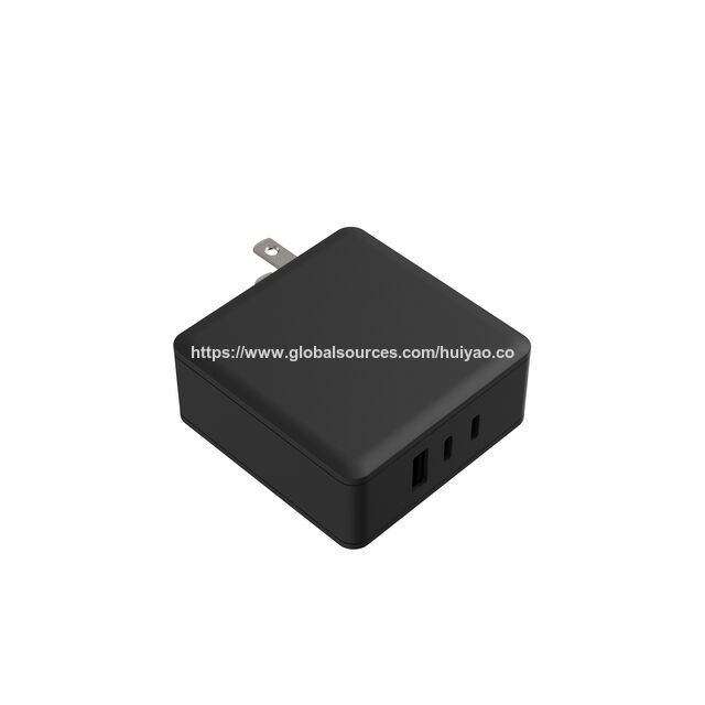 شاحن حائط USB C بقوة 100 واط، PD 3.0 PPS شاحن GaN مكتبي بـ 3 منافذ لأجهزة MacBook واللابتوب والهواتف الذكية