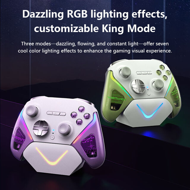 Mando Inalámbrico para Juegos TMR Joystick con Inicio/Parada Inteligente, Botón Trasero, Base de Carga, Gatillo Dual Lineal para PC
