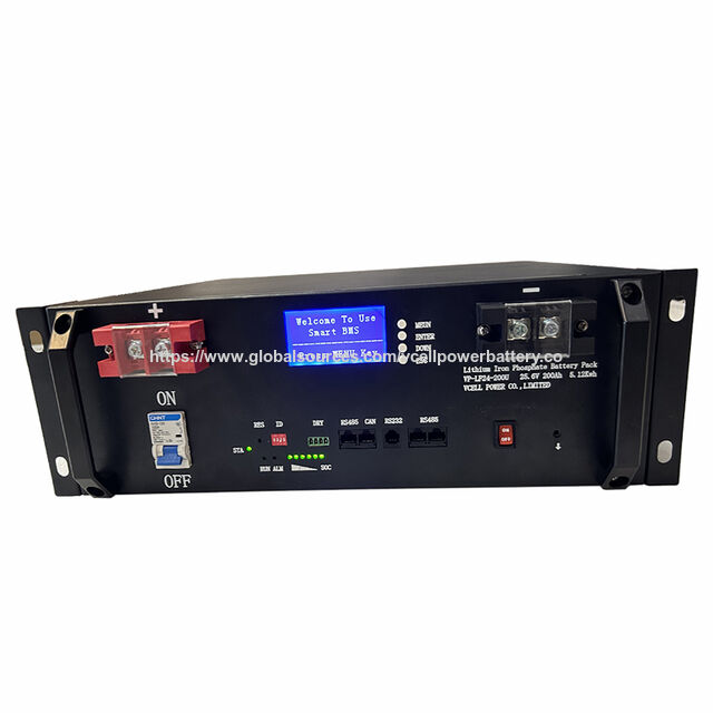 VCELL VP-LF24-200U Batería LiFePO4 25.6V 200Ah 5.12KWH con BMS Inteligente para Almacenamiento de Energía, SAI