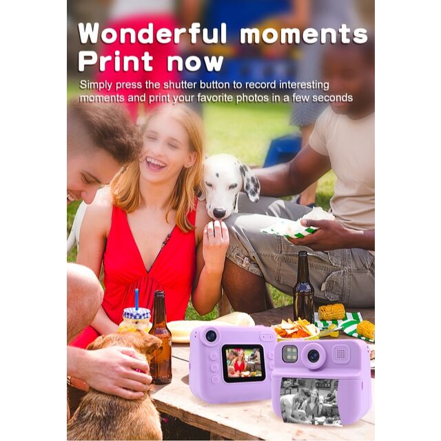 KDC-030D FunShot Appareil Photo Instantané pour Enfants avec Double Caméra
