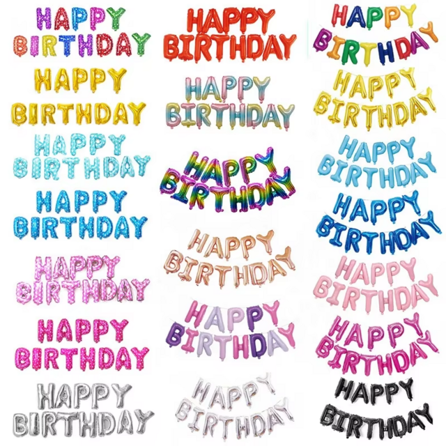 16 Zoll HAPPY BIRTHDAY Buchstaben Folien Helium Alphabet Party Dekorations Ballons Banner Set