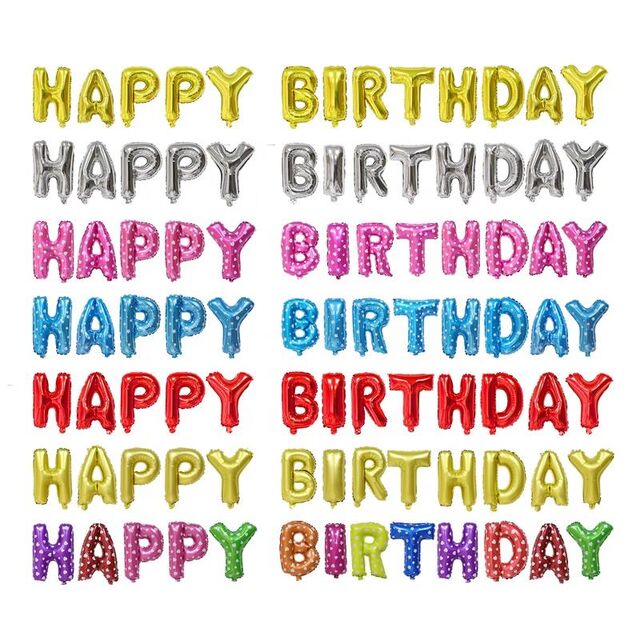 16 Zoll HAPPY BIRTHDAY Buchstaben Folien Helium Alphabet Party Dekorations Ballons Banner Set