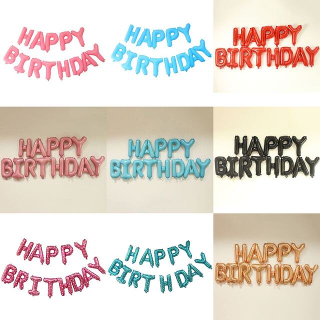 16 Zoll HAPPY BIRTHDAY Buchstaben Folien Helium Alphabet Party Dekorations Ballons Banner Set