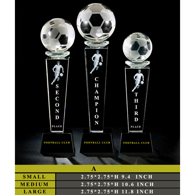 Small Bridge Kundenspezifische Sporttrophäen und Medaillen Kristallharz Metall Fußball Trophäen Jeder Ball