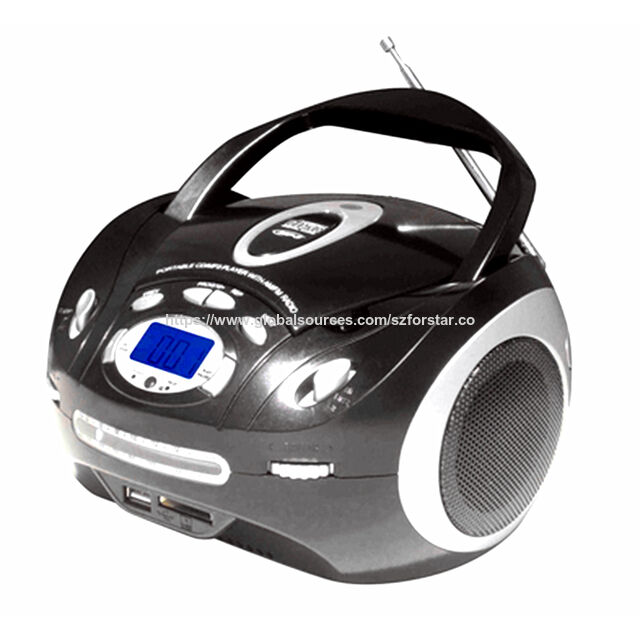 Mini Boombox CD Portátil com USB/SD/Bluetooth/Rádio, Operação de Duas Vias AC/DC