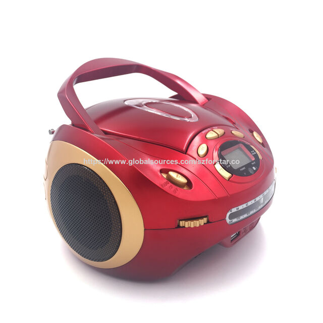 Mini Boombox CD Portátil com USB/SD/Bluetooth/Rádio, Operação de Duas Vias AC/DC