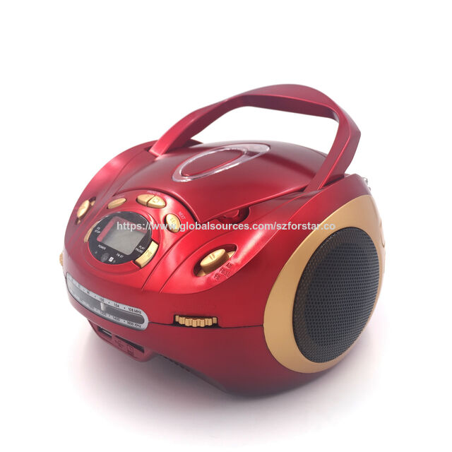 Mini Boombox CD Portátil com USB/SD/Bluetooth/Rádio, Operação de Duas Vias AC/DC