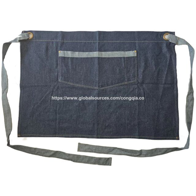 Fabricant OEM Tablier de cuisine en coton pour la cuisine, tablier de travail pour restaurant, tablier adulte avec poches, tablier de chef, tablier de cuisine, tablier en denim