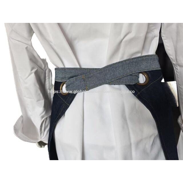 Fabricant OEM Tablier de cuisine en coton pour la cuisine, tablier de travail pour restaurant, tablier adulte avec poches, tablier de chef, tablier de cuisine, tablier en denim