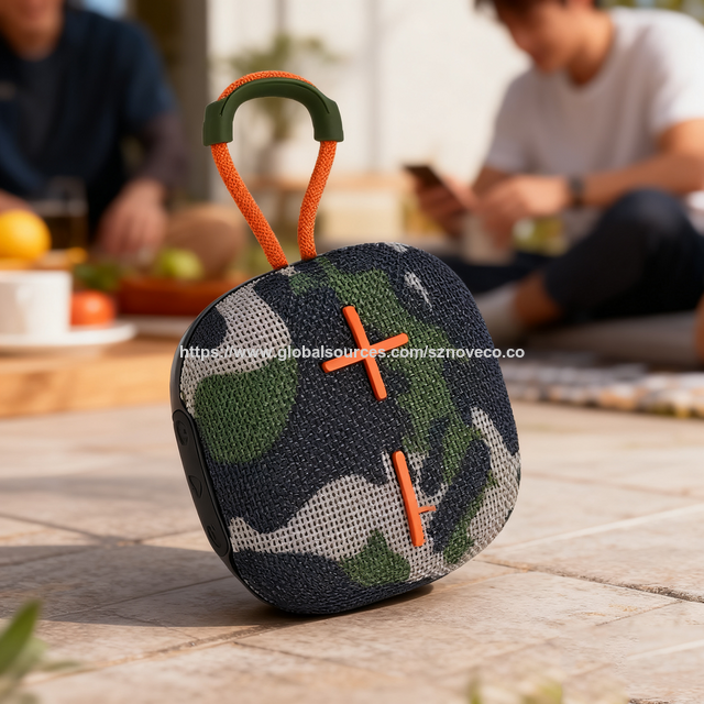 Mini Altavoz Inalámbrico Portátil de Tela de Alta Calidad con Larga Duración de Batería y Luz LED RGB para Deportes al Aire Libre