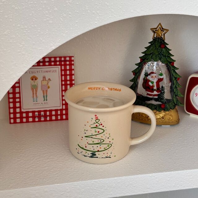 Caneca de Árvore de Natal, 300ml, Caneca Festiva de Presente de Natal - Segura para Micro-ondas, Forno, Congelador e Lava-louças - para Chocolate Quente, Vinho Quente