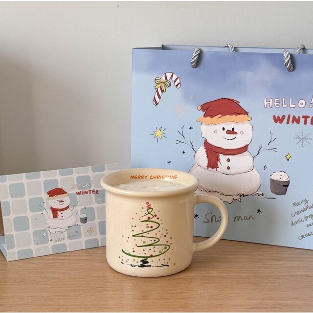 Caneca de Árvore de Natal, 300ml, Caneca Festiva de Presente de Natal - Segura para Micro-ondas, Forno, Congelador e Lava-louças - para Chocolate Quente, Vinho Quente