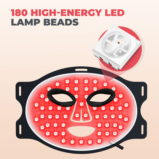 Masque Facial LED Multicolore avec 7 Longueurs d'Onde - Appareil de Thérapie Anti-Âge, Rajeunissement de la Peau et Traitement de l'Acné de Qualité Clinique