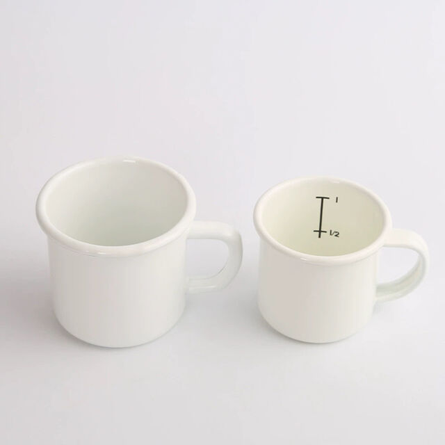 Tazas metálicas personalizadas con logo y diseño para beber al aire libre, para café y té, taza vintage esmaltada para camping de 16 oz