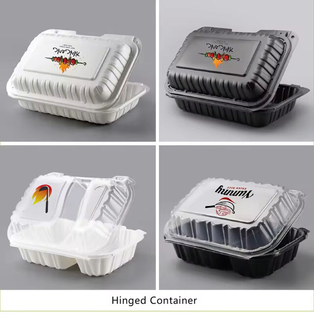 Einweg-Mikrowellen-geeignete PP-Lunchboxen zum Mitnehmen, Clamshell-Takeout-Food-Bento-Box mit Scharnier