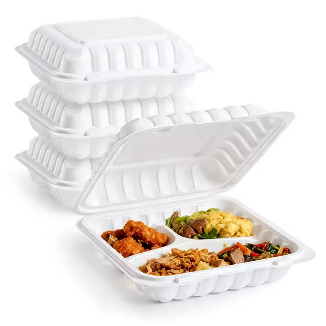 Einweg-Mikrowellen-geeignete PP-Lunchboxen zum Mitnehmen, Clamshell-Takeout-Food-Bento-Box mit Scharnier