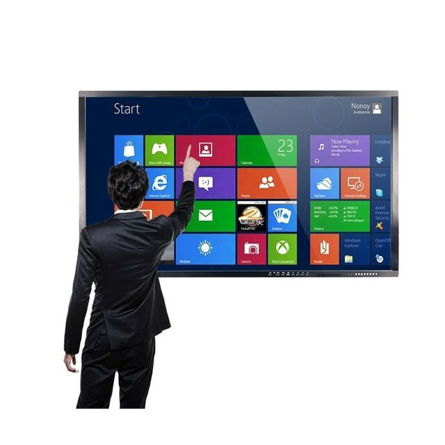 Sala de conferências CPU i5-12th 8+128GB | Ecrã tátil LED de 110" | Sistema duplo Windows Android 16 | Quadro branco eletrónico